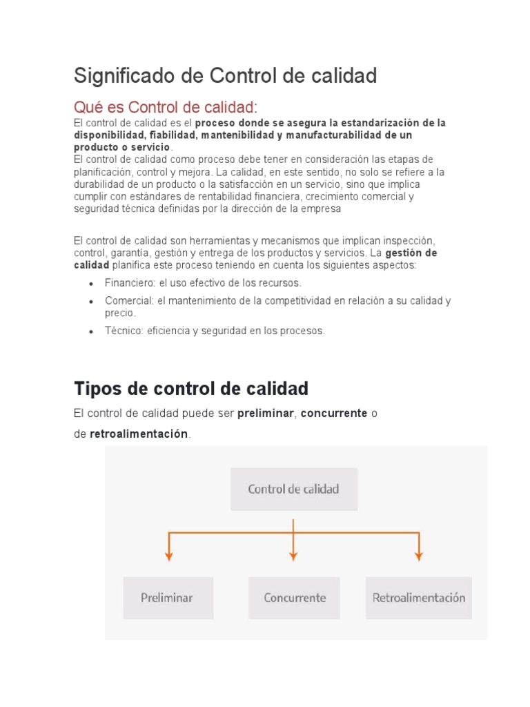 Qué es el Control de Calidad | PDF | Calidad (comercial) | Business