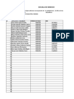 Cuadro de Inscripción en Excel