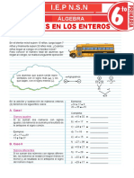 Operaciones en Los Enteros para Sexto Grado de Primaria