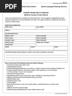 SLP Student Intake Form Referral Consent Case History