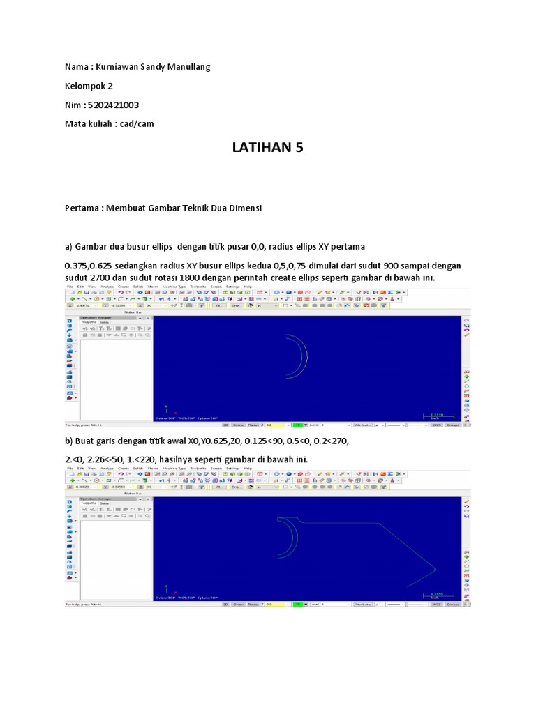 Latihan CAD/CAM: Gambar dan Solid 2D/3D | PDF