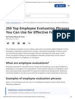 250 Top Employee Evaluation Phrases You Can Use For Effective Feedback
