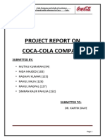 Project Report On Coca-Cola Company: Submitted by