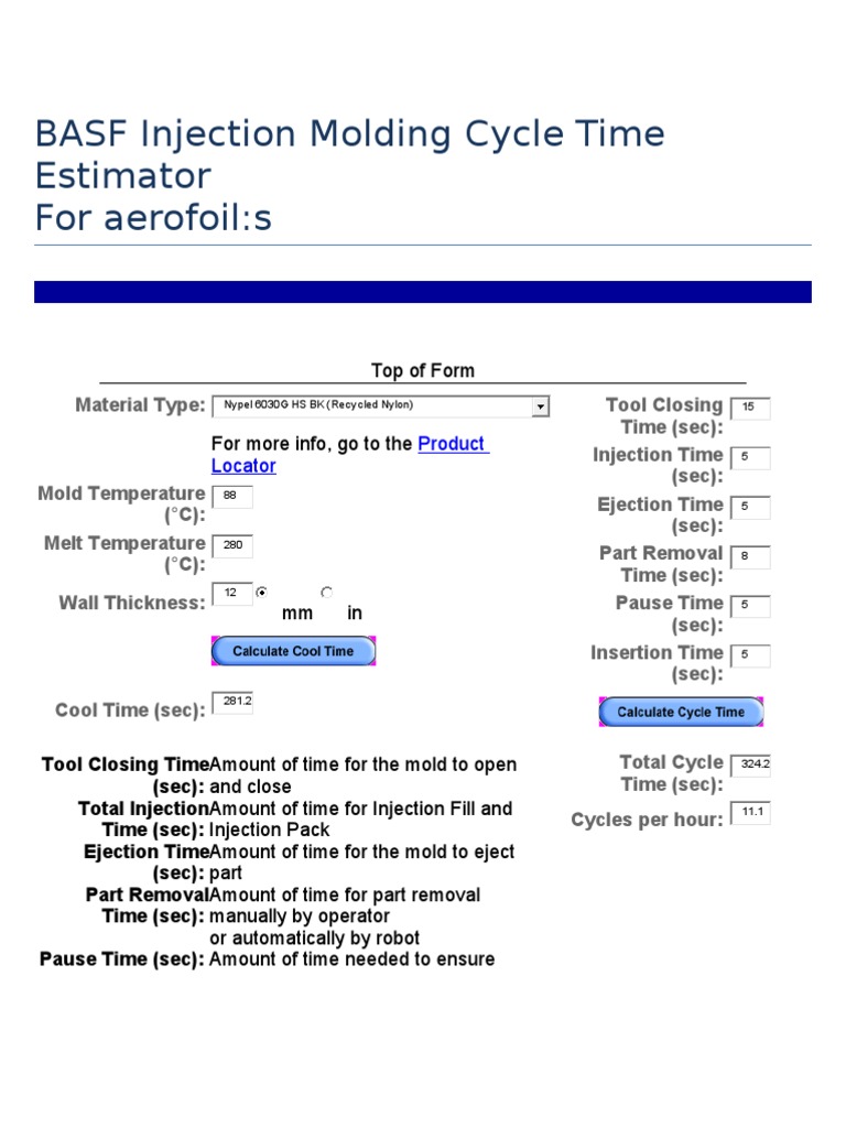 BASF Injection Molding Cycle Time Guide | PDF | Technology & Engineering