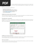 Top 50 Excel Short Answer Questions