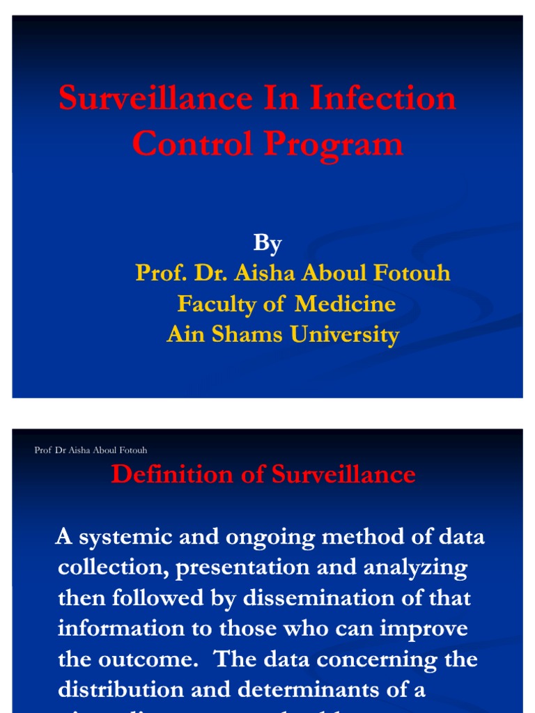 Surveillance in Infection Control Program2 Infection Public Health