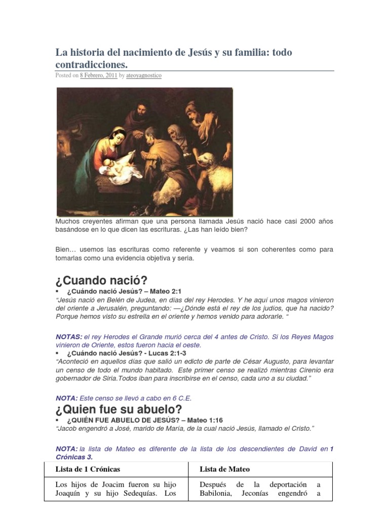 Genealogía y nacimiento de Jesús | PDF | Reyes Magos | María, madre de ...