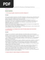 Class 12 Psychology Chapter 1 Notes | PDF | Intelligence | Intelligence ...