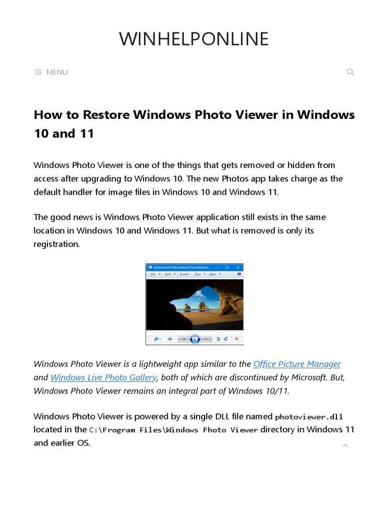 restore windows photo viewer windows 10 registry download