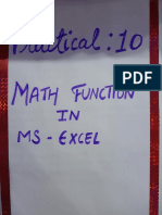 Maths Function in Ms Excel
