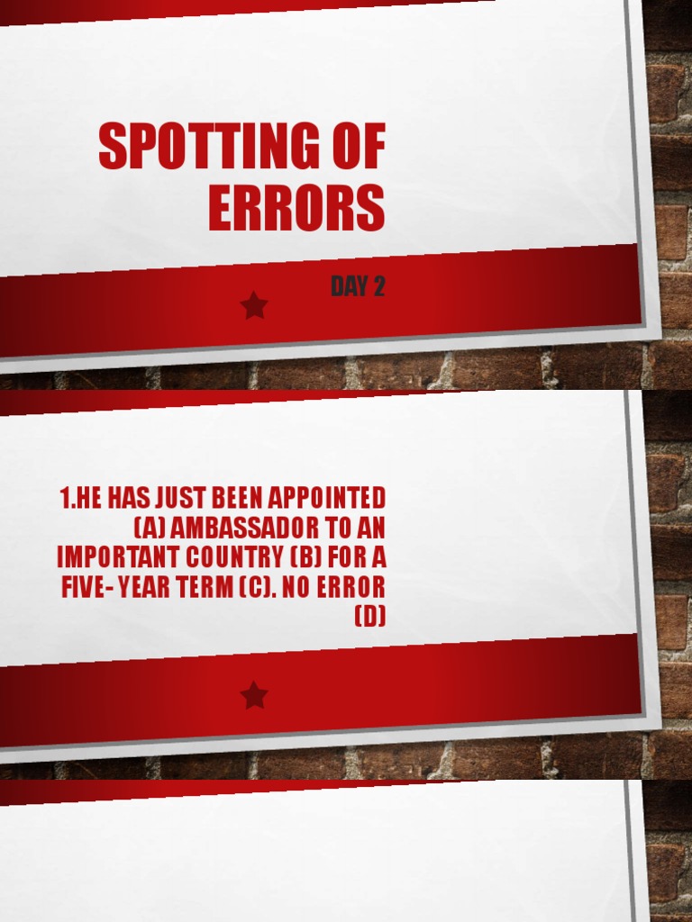 Spotting of Errors D2 PDF