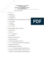 CP & Berar E.S. College Subject - Business Finance MCQ Questions