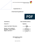 Chemical Equilibrium: Experiment No. 3