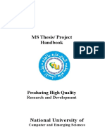 MS Thesis/ Project Handbook: National University of
