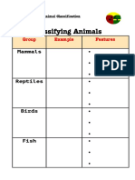 Classify Animals by Features and Groups