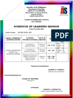 Feb.2022 Cainta Es Als Schedule of Learning Session 2021 2022