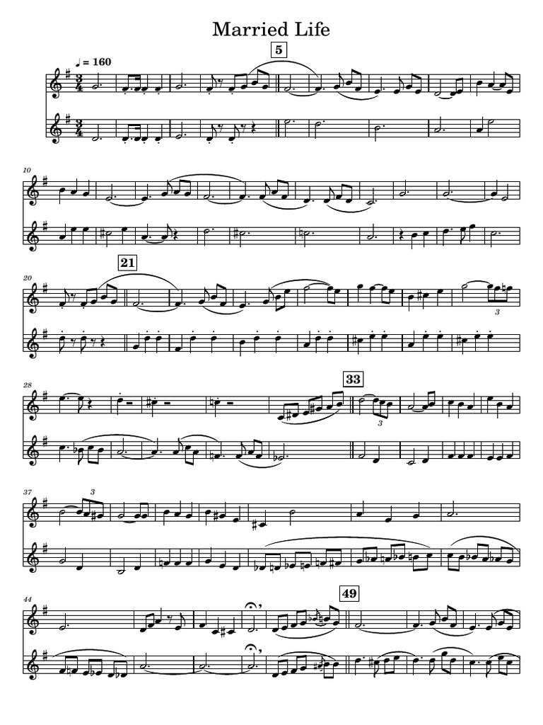 Married Life Duo Trumpet PDF