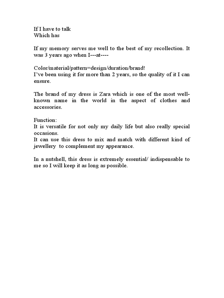 Descibe A Clothing | PDF