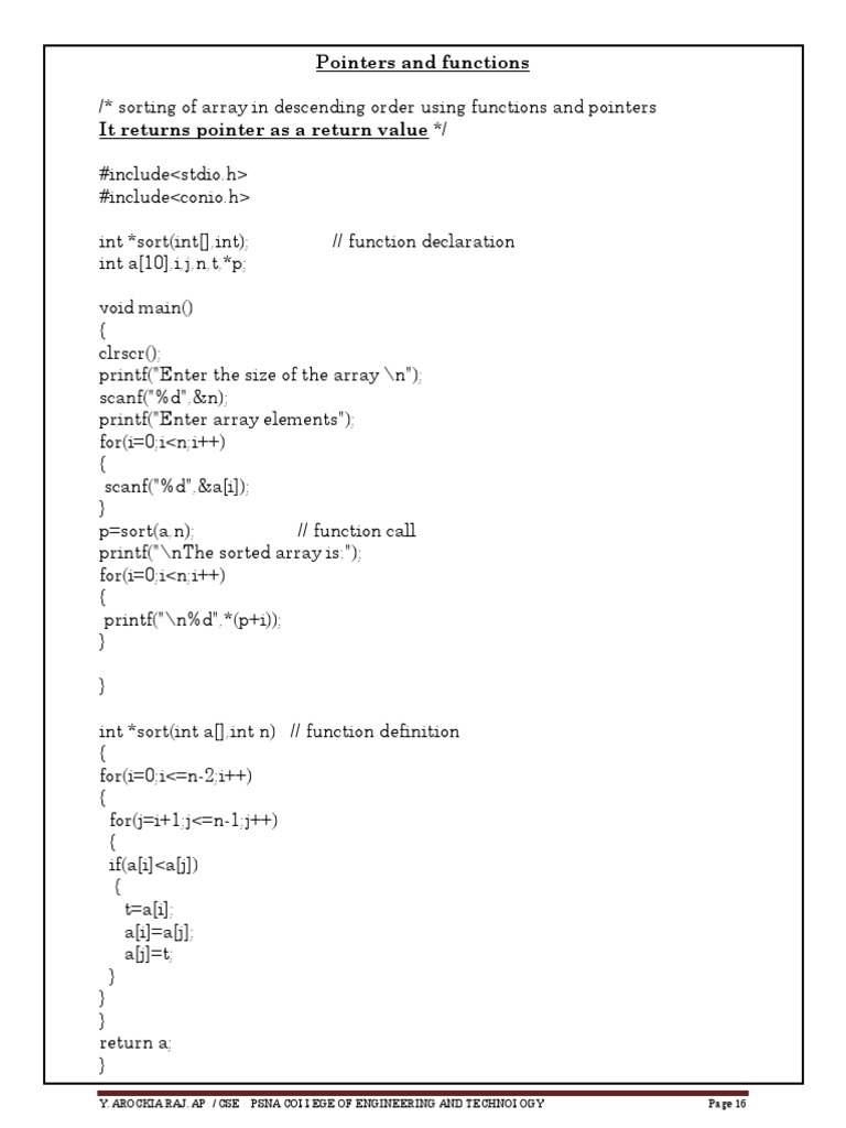 Pointers and Functions | PDF