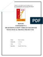 Experiment 6 Measureing Screw Thread Parameter With Optical Profile Projector