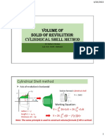 Volume of Solid of Revolution: Cylindrical Shell Method
