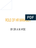 Role of HR Mgr.