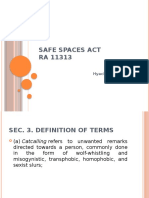 Safe Spaces Act RA 11313: Hyacinth T. Jadraque Professor