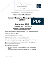 Human Resource Management in Context September 2012: Advanced Level Qualification