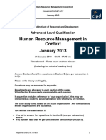 Human Resource Management in Context January 2013: Advanced Level Qualification