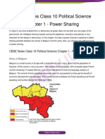 CBSE Notes Class 10 Political Science Chapter 1 - Power Sharing