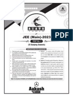 JEE (Main) - 2023: (XI Studying Students)