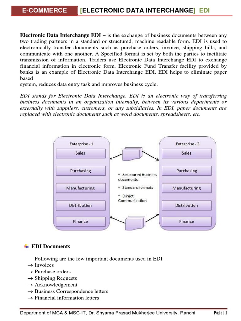 Electronic Data Interchange Edi Pdf Electronic Data Interchange