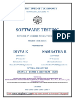 VTU B.E CSE Sem 8 Software Testing Notes