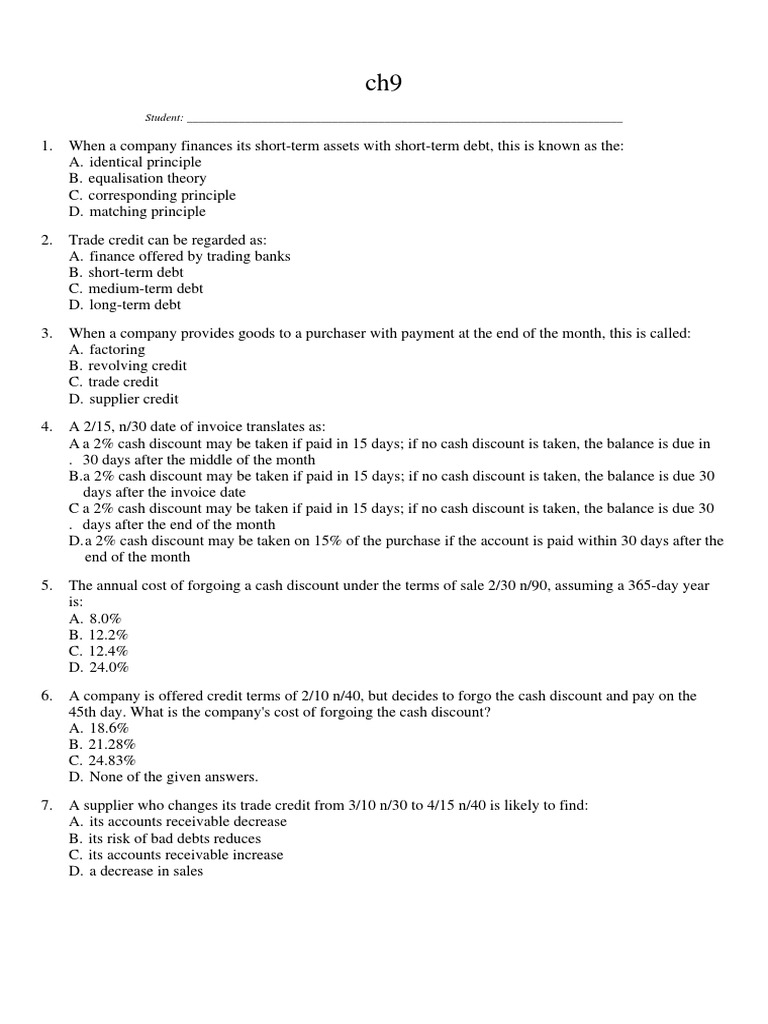 Student PDF Commercial Paper Interest