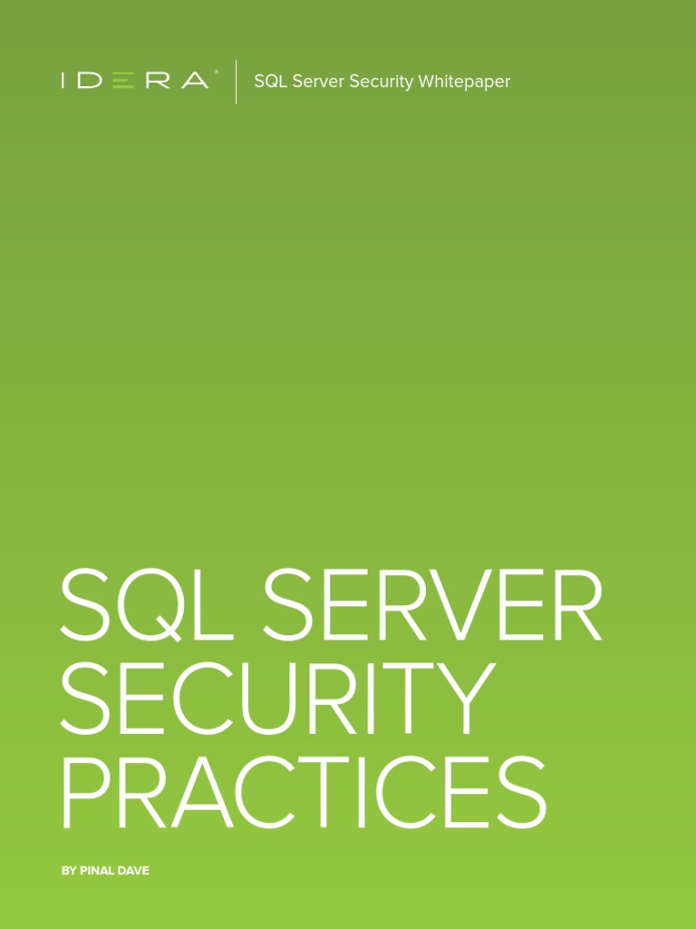 Idera Whitepaper SQL Server Security Practices | PDF | Databases ...