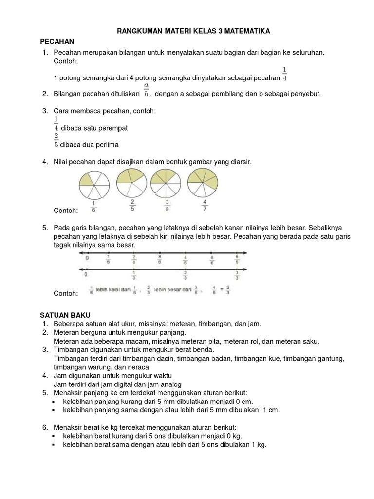 Rangkuman Matematika Kelas 3 | PDF