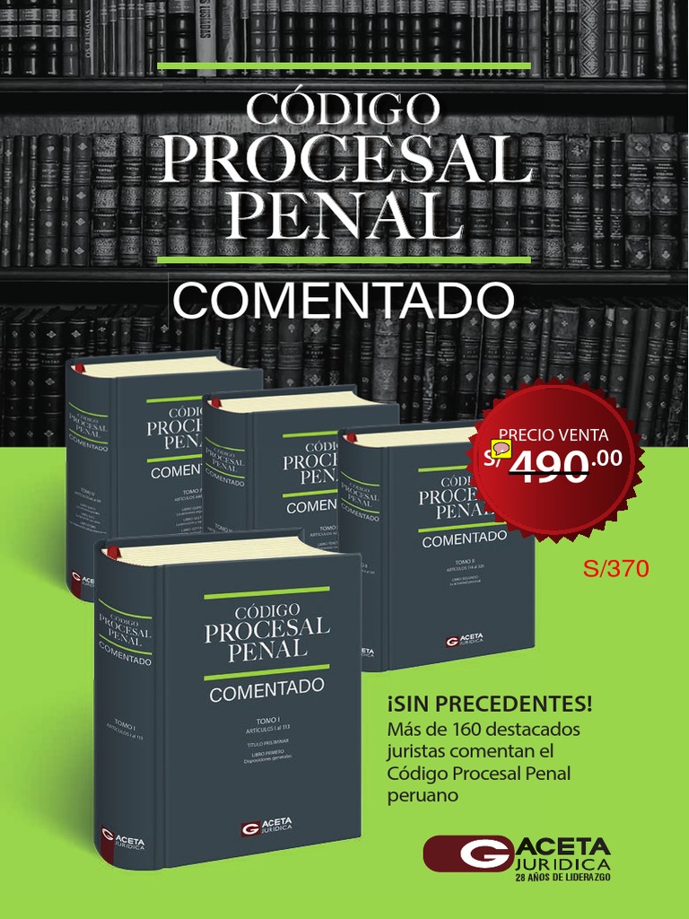 Código Procesal Penal Comentado 4 Tomos PDF Derecho penal Ley
