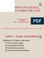 Movement of Natural Persons Under The Gats: Hamid Mamdouh Director Trade in Services Division, WTO