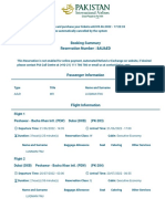 Booking Summary Reservation Number: 8AUAED: Flight 1 Peshawar - Bacha Khan Intl. (PEW) Dubai (DXB) (PK-283)