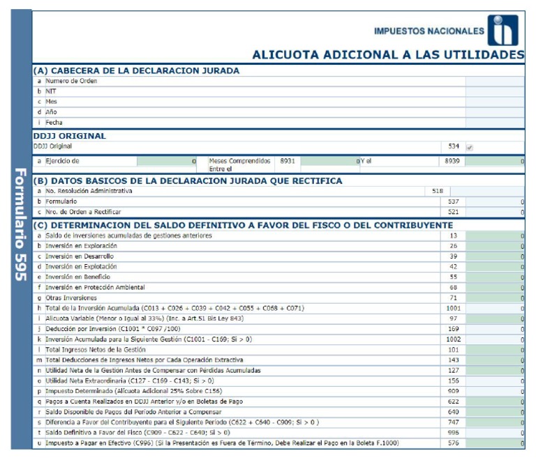 Formulario 595 v2 | PDF