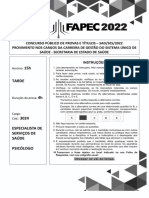 Prova FAPEC PSICOLOGIA Gestão de Saúde