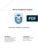 An Assignment On "Expansion of Joints: Course Title: Principles of Construction