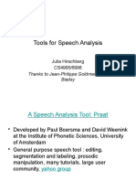 Speech Analysis Tools