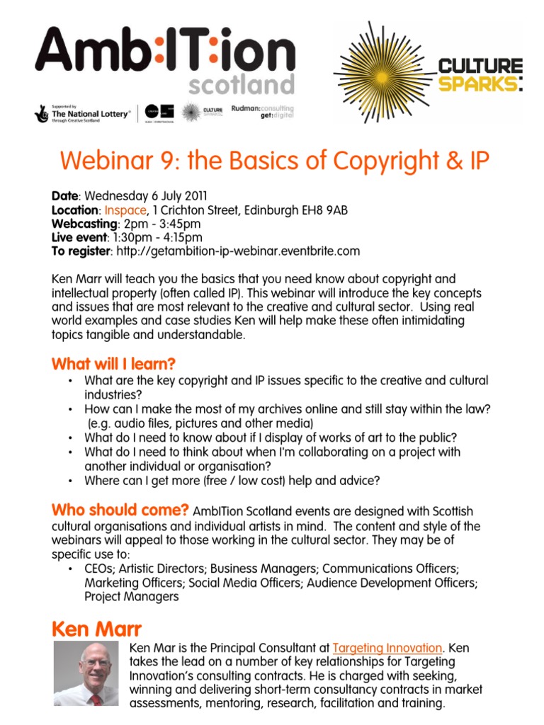 AmbITion Scotland IP Webinar | PDF | Web Conferencing | Intellectual ...