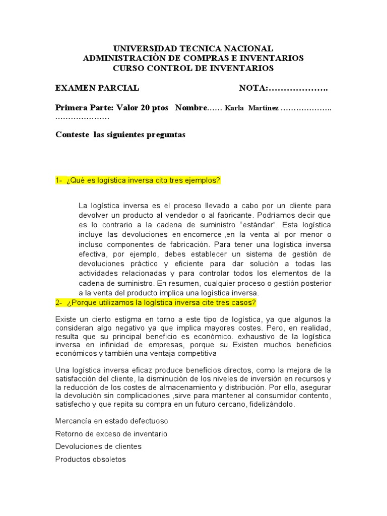Control de Inventarios y Logística Inversa | PDF | Logística | Lean ...
