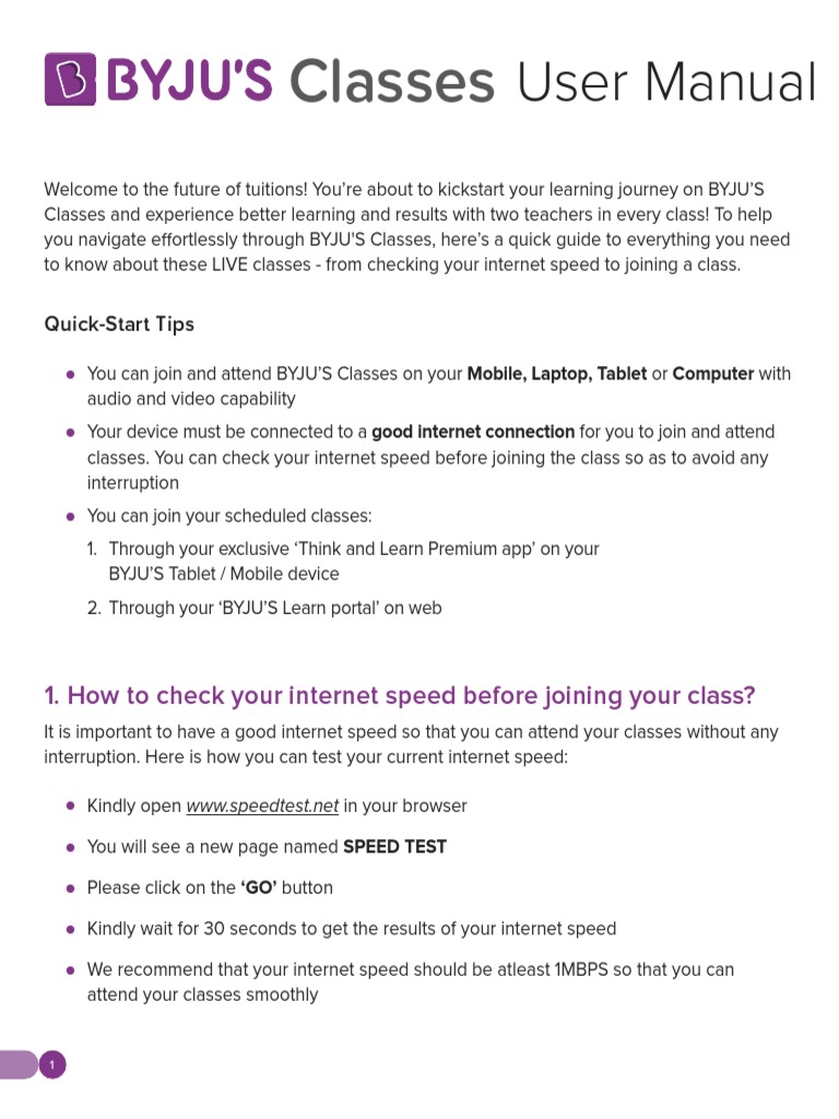 Classes: User Manual | PDF | Mobile App | Internet