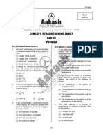 Concept Strengthening Sheet CSS-01 Physics: RM Based AIATS-01