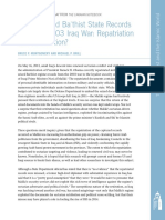 The Captured Ba Thist State Records From The 2003 Iraq War: Repatriation and Retribution? by Bruce P. Montgomery and Michael P. Brill