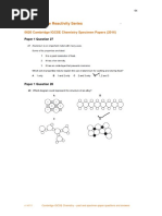 Metals and The Reactivity Series CIE iGCSE 0620 PPQ