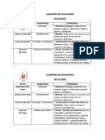 Calendario de Evaluaciones Abril